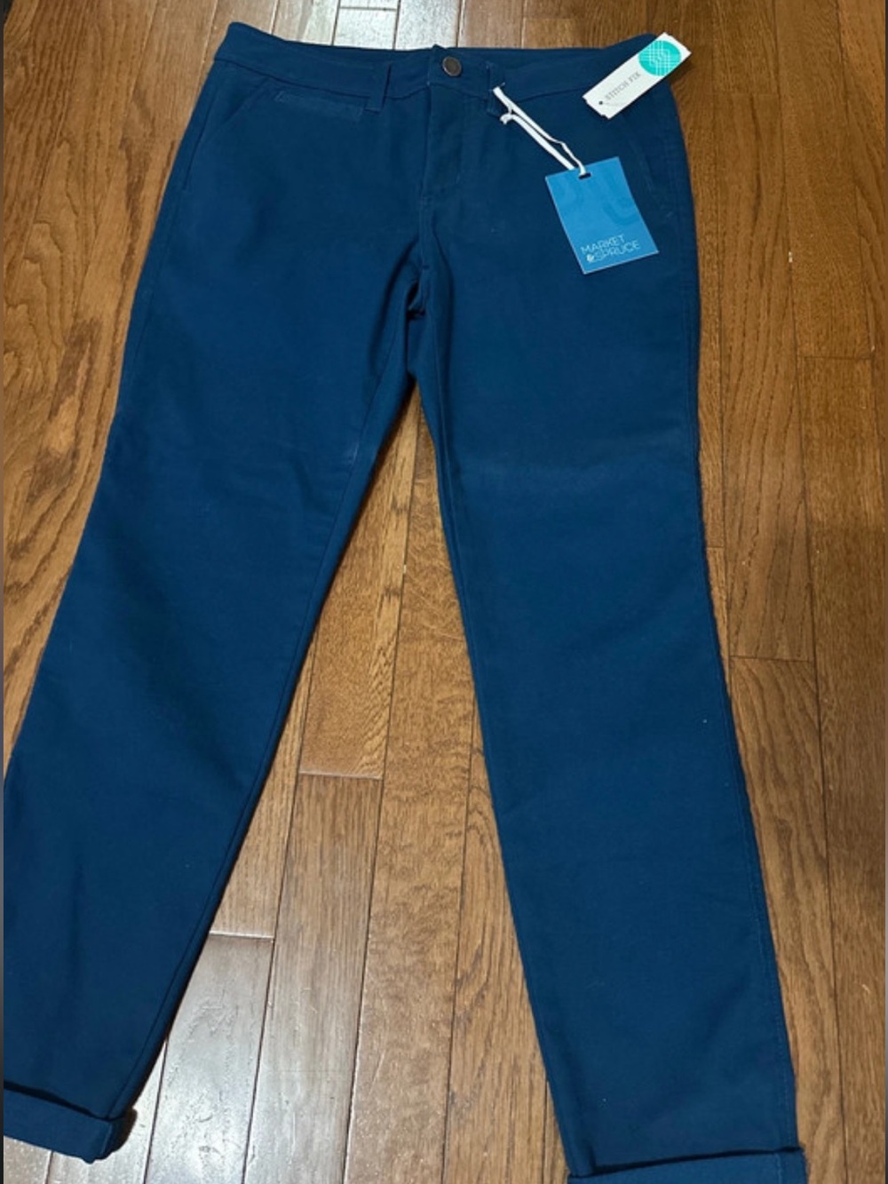 Market & Spruce Rosabel Skinny Cuffed Pant- Navy 8P NWT!